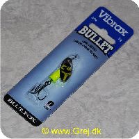 027752115974 - Vibrax Bullet str. 1 - 5g - Sølv med sort/gule aftegninger - Gul klokke