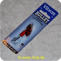 027752116001 - Vibrax Bullet str. 2 - 8g - Kobber med sort/røde aftegninger - Rød klokke