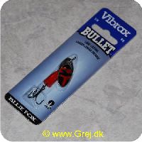 027752116025 - Vibrax Bullet str. 2 - 8g - Sølv med sort/røde aftegninger - rød klokke