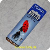 027752116193 - Vibrax Bullet Fly str. 3 - 11g - Rød blad m/sorte pletter - Sort  klokke