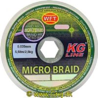 4250336191057 - WFT Micro Braid 0.035mm - Brudstyrke:5,5lbs/2,5kg Vælg antal meter