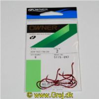 4953873095535 - Owner Super Needle Point - SSW Red Finish - Model: 5115-093 - Enkeltkroge - 8 stk - Str. 2