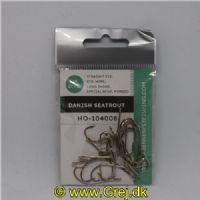 5704041017588 - Danish Seatrout - Straight eye, Std. Wire, Long Shank, Special Bend, Forged - Chrom- 20 stk - Str. 8