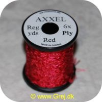 5704041100860 - Axxel tråd - Rød - Reg. yards  - 6x Ply - Vævet tinsel