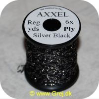 5704041100952 - Axxel tråd - Silver & Black - Reg. yards  - 6x Ply - Vævet tinsel