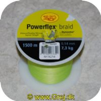 5707549276341 - Rio  Powerflex Braid fletline - 0.14mm - 7.3kg - Fluo grøn - 1,5 kr pr meter