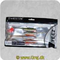 5707549413272 - Westin HollowTeez St (Paddle Tail) 12cm - 4 stk - Clear Water Mix ( Tamponfisk )