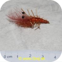 FL11045 - Sea Trout Flies - Mini Honey Shrimp - Rust brun - Krogstørrelse 10