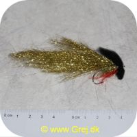 FL11280 - Sea Trout Flies - Tinseli Fly Gold - Sort/rød/guld