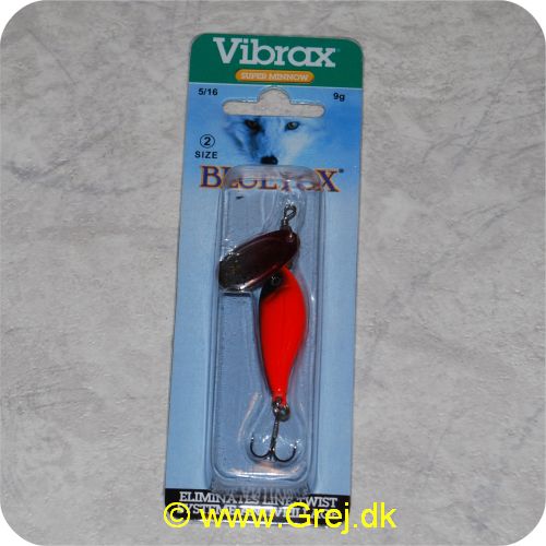 027752089640 - Minnow Super Vibrax - Rød/sølv spinnerblad med rød/sort fisk."Verdens mest langkastende"