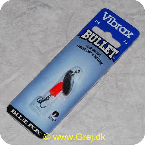 027752113611 - Vibrax Bullet str. 0 - 4 gram - sølvblad - orange messing klokke - VMC trekrog - Langkastende