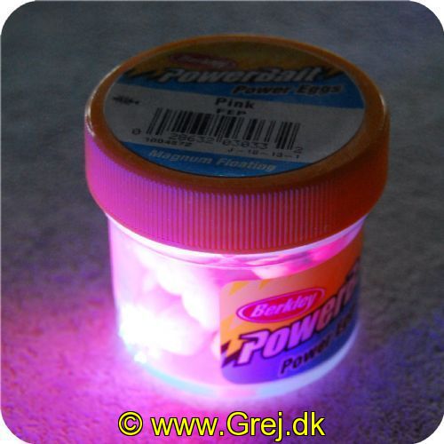 028632030332 - PowerBait - Pink - Power Eggs - Magnum Floating - Art. no.: 1004872
Billedet nr.2 er taget med UV-lygte.