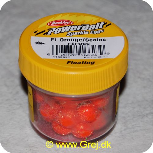 028632166239 - PowerBait - Fl Orange/Scales - Sparkle Eggs - Floating - Art. no.: 1103827