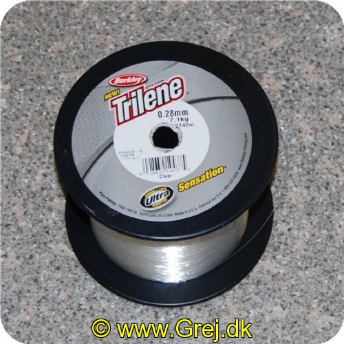 028632194775 - Trilene Sensation nylonline - 0,28mm/7,1kg -  Klar - Ultra Stærk - Tynd - Sensitive - Vælg antal meter