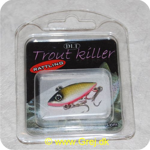 0726658000833 - DLT Trout Killer - rattling - 3 cm - med 2 trekroge - Brun/pink - Lille wobbler til UL- stang