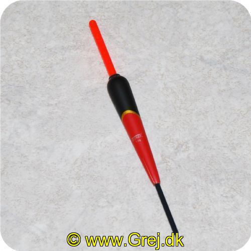 3TR0G - Penneflåd 3gr Rød/sort med top i gul eller rød 14.5cm 
Toppen kan skiftes ud med et knæklys