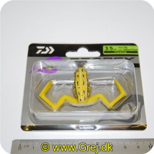 4027093706271 - Daiwa 3D Micro Frog - 3.5cm - 3g - Gul. er lavet i en realistisk 3D efterligning af et ægte eksemplar.