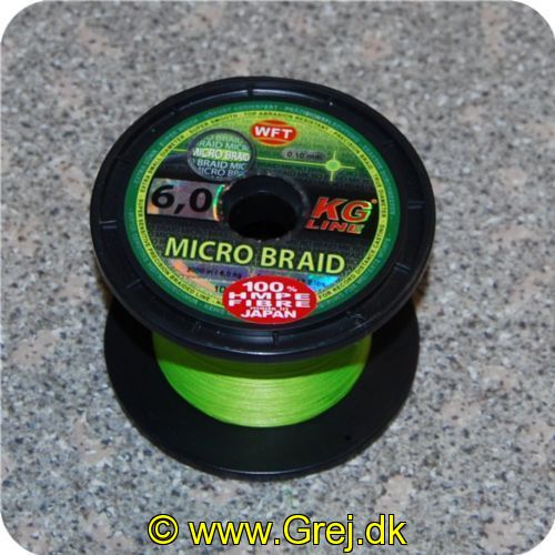 4250336187944 - WFT Micro Braid 0.10mm - Brudstyrke:13,5lbs/6,0kg
Vælg antal meter