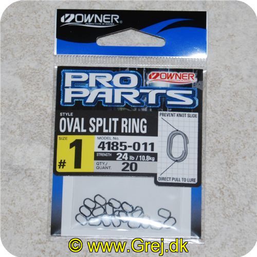 4953873016820 - Owner Pro Parts - Ovale springringe - Str. 1 - 20 stk. - Testet til 10.8 kg