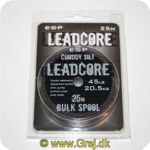 5055394203723 - ESP Leadcore - Core leader Choddyu silt - 45LB - 20.5kg - 25m<BR>
Tough Abrasion resistant outer with ultra supple lead wire core
