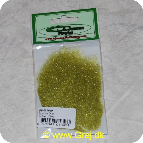 5704041018431 - Sparkle Dub - Golden Olive - Til alle typer af fluer - Har et naturligt skin, grundet kantede fibre - Til nymfer, tørfluer, kystfluer og laksefluer