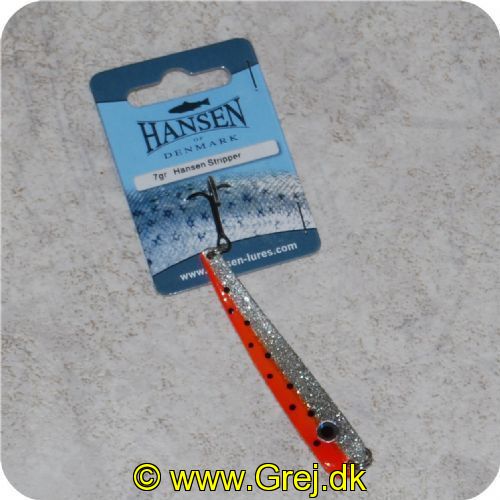 5706301665423 - Hansen Stripper 7 g. Rød/sølv med sorte prikker
