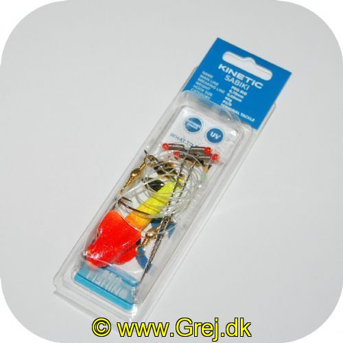 5707461356787 - Sabiki Pro Rig Fladfisk 40g med perler og ankerlod - Farve: Yellow Glitter/Red Target - Krogstr.: 2/0 - Main Line: 0.70mm - Braking line: 0,60mm