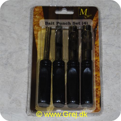 606VV0067 - Bait Punch Set består af 4 forskellige stempler til udstandsning af bait pellets - De 4 størrelser er 5mm. 7mm. 9mm og 11mm - uførlig beskrivelse på pakningen
