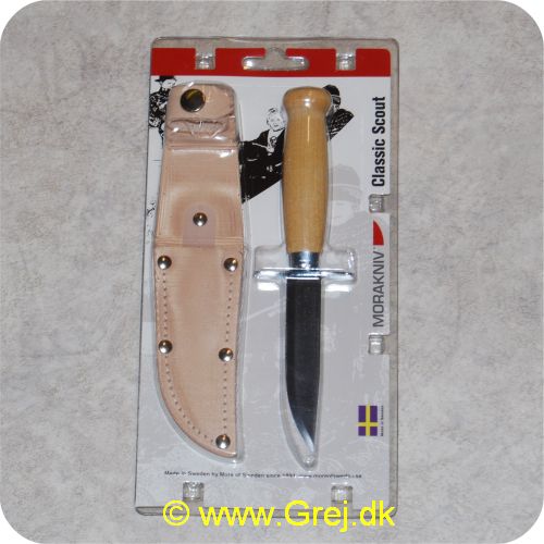 7391846010692 - Classic Scout 39 dolk - knivblad af rustfri specialstål - længde:8.5cm - Skaft af bøg - Skede af lyst læder