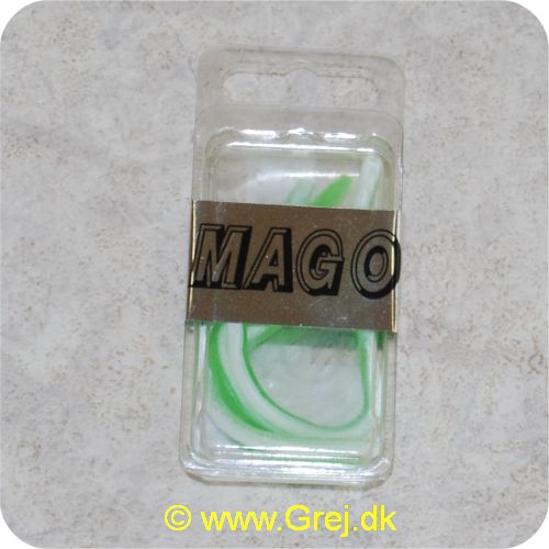 758TR0008S05 - Milo Trout Worm 8cm - Grøn/hvid - Af blød silicone - God på Slow Death kroge - 5 stk i pakken
