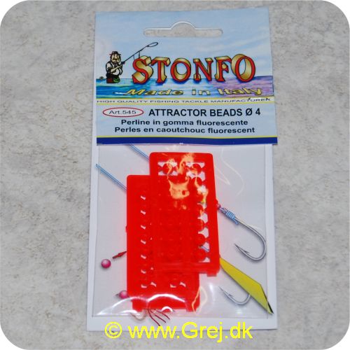8028651014759 - Stonfo Attractor fluorecerende gummi beads (øjne) - 4mm - røde - 40 stk - Anvendes også til forfang