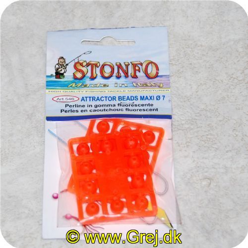 8028651014896 - Stonfo Attractor fluorecerende gummi beads (øjne) - 7mm - orange - 20 stk - Anvendes også til forfang