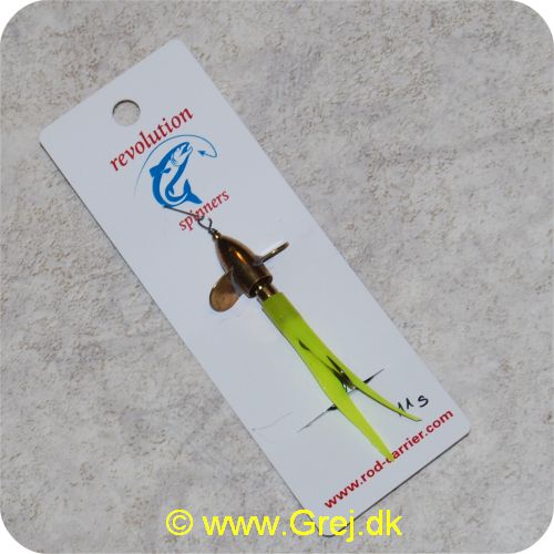 DEV11CH - Devon Kondomspinner med propel 11 gram - Messing propel - Chartreuse hale