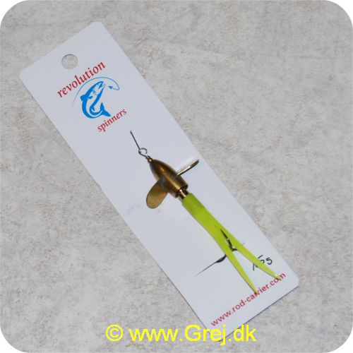 DEV15CH - Devon Kondomspinner med propel 15 gram - Messing propel - Chartreuse hale