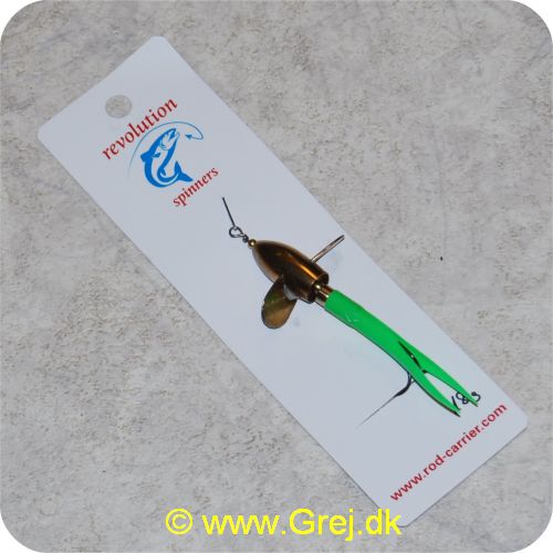 DEV18GR - Devon Kondomspinner med propel 18 gram - Messing propel - Grøn hale