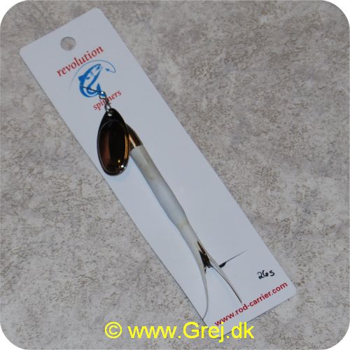 EXO26SHV - Exocet kondomspinnere 26 gram - Sølvblad - Hvid hale