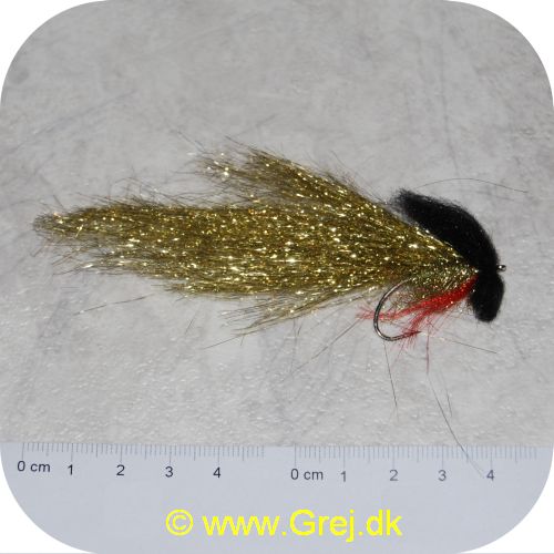 FL11280 - Sea Trout Flies -  Tinseli Fly Gold - Sort/rød/guld