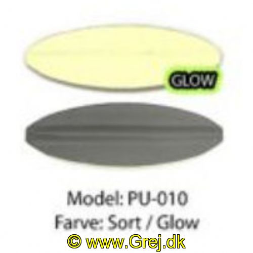 PU010 - Præsten - 4.5 gram - Sort/Glow
<BR>
Præsten UL er et ultra let gennemløbsblink på 4.5 gram. Form. bæreflade og vægten gør at den vugger igennem vandet.
