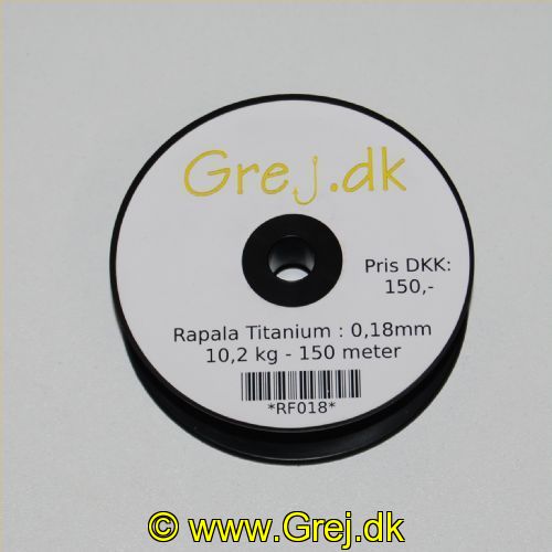RF018 - Rapala Titanium Braid - Flet line 0,180 - 10,2 kg. - 150 meter<BR>
Dog max 1500 meter i en streg.