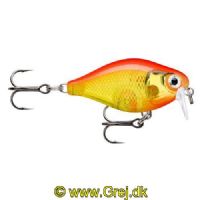 022677339634 - Rapala X-Light series- 3,5cm/4g - Gold Fluores Red - Arbejdsdybde: 0,9-1,2m -Crank 03 Shallow Runner