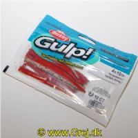 028632987377 - Berkley Saltvands Gulp - 10 cm lange Fat Sandworm - Red Belly Shrimp - 10 stk