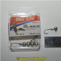 047708728355 - JIGS & LURES - NON-LEAD UNPAINTED BALL HEAD JIG WITH BARB 1/8OZ - Model:NLJB570-18 - Enheder per pakke: 5