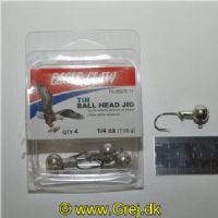 047708728362 - JIGS & LURES - NON-LEAD UNPAINTED BALL HEAD JIG WITH BARB 1/4OZ - Model:NLJB570-14 - Enheder per pakke: 4