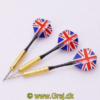 3PILE - Dart pile med metal spids (Kommer assorteret med enten 3 pile med amerikanske eller engelske flag)