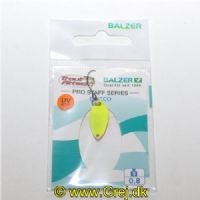 4005652830339 - Pro Staff Series Chicco spoon - 20mm. - Vægt:0.8g. - Farve:Bright Yellow, UV - 001 6082 010<br>Extra-small and light spoons for fishing in summer when the trout are in the upper layers of water and look-out for small bait. Most colours are on the muted side, which has proved extremely effective on passive fishes.