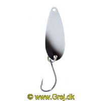 4005652832623 - Pro Staff Series Swindler Spoon - 30mm. - Vægt:2.3g. - Farve:Hvid/sort - 001 6067 219<br>With a tumbling run for more passive trouts. Can be guided extremely slow. Top in the cold season.