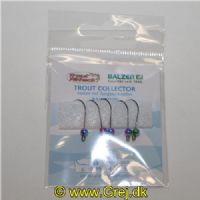 4005652832937 - Trout Collector, krog med tungstenshoved - Vægt:0.45g. - Farve:Rainbow - 001 6062 245<br>Very sharp hooks with extra large eye and wide bend. Due to the extra large diameter of the eye, the hook can move freely even when using a snap. The extra large bend stands out in good distance to the bait and ensures a top rate of hooked fish.