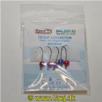 4005652832951 - Trout Collector, krog med tungstenshoved - Vægt:1.3g. - Farve:Rainbow - 001 6062 230<br>Very sharp hooks with extra large eye and wide bend. Due to the extra large diameter of the eye, the hook can move freely even when using a snap. The extra large bend stands out in good distance to the bait and ensures a top rate of hooked fish.