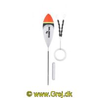 4005652839196 - Trout Attack, E. Slim Jim flåd med glaslod og gummistoppere - Vægt:2g. - 001 6090 402<br>First-class float sets consisting of high-quality trout floats with small bodies, matching glass weights, triple swivels and line stoppers.