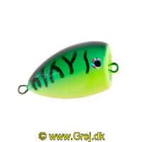 4005652851976 - Popper "Splash" med rasle - 30mm. - Vægt:3g. - Farve:Fireshark, UV - 001 6099 000<br>The steel balls in the body grab the attention of the trout when the popper is tugged on.